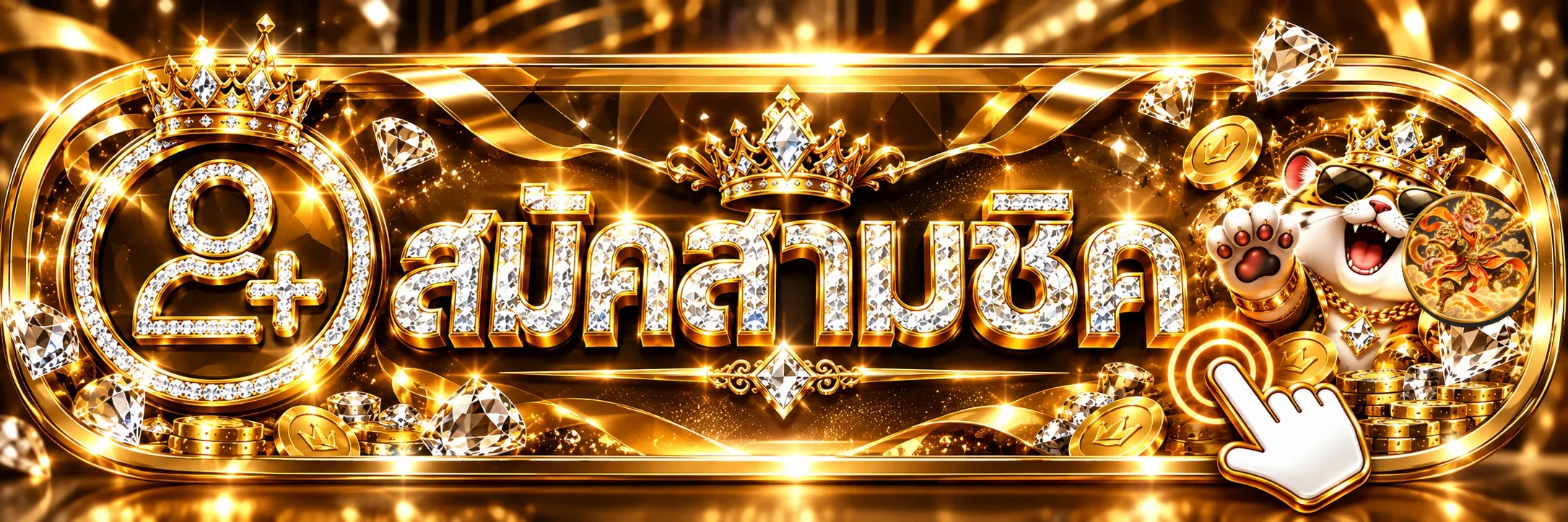 แบนเนอร์สมัครสมาชิก MIAMI191PLUS พร้อมตัวละคร Monkey King